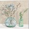 Floral Setting with Glass Vases by Jenny Thomlinson 14" x 14" Canvas Wall Art (Set of 2)